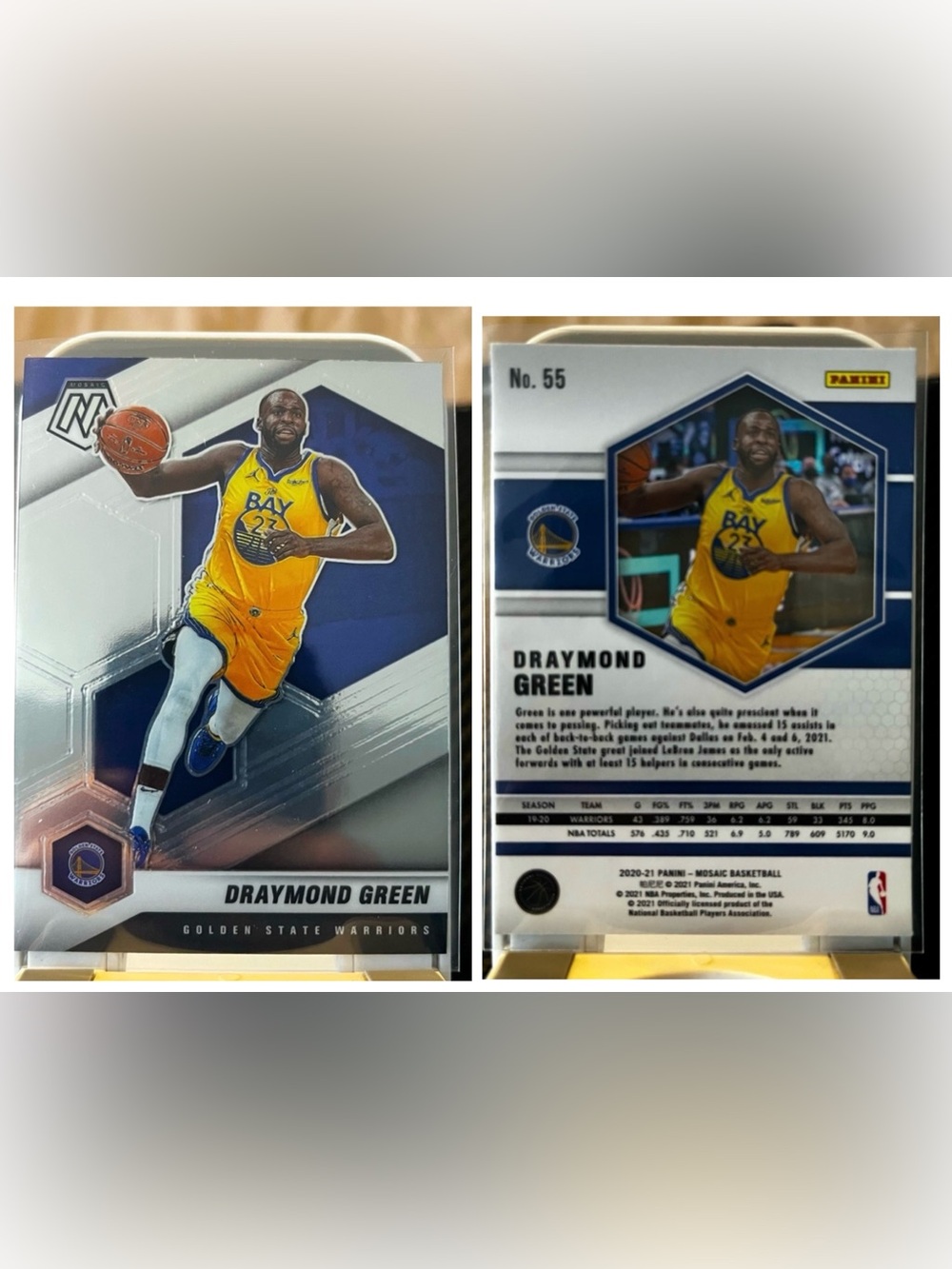 Golden State Warriors Draymond Green 2021 Panini Mosaic No. 55 NBA Trading Card